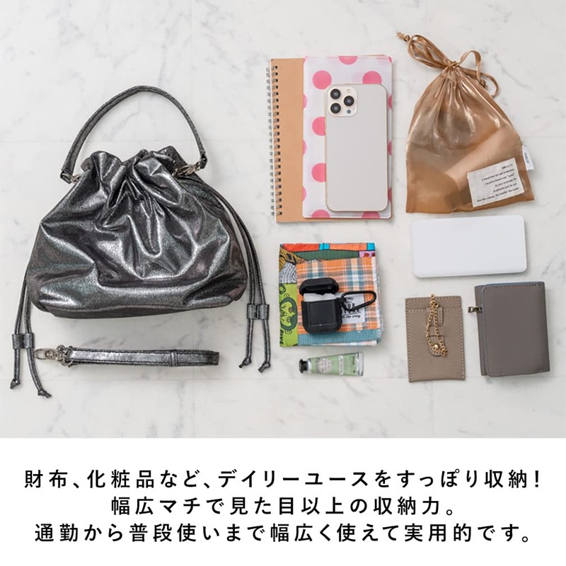 VITAFELICE Inb-10059p Women's Metallic 2-Way Shoulder Bag, Silver, F