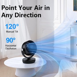 JRD 13 lnch 28dB Quiet Desk Fans for Bedroom, Room Fan with Remote,90 Oscillating Table Fan,120° Adjustable Tilt,3 Speeds, 7H Timer for Whole Room Home Office Living Room