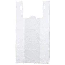 Plastic Bag-Standard White Plain T-Shirt Bag 29cm x 17cm x 21.13cm 15 mic - 100 bags/bundle