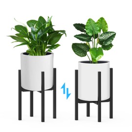 Sztbxuer Heavy 4Legs Adjustable Metal Plant Stand for 10"-16" Plant Pot – Indoor & Outdoor (Black, 1 Pack)