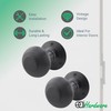EAI Beehive Reeded Black Door Knob Set | 1 Pair