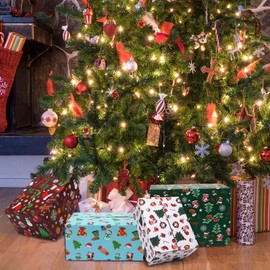 Cholemy 20 Pack Christmas Shipping Boxes Christmas Gift Boxes Decorative 4 Designs Empty Recyclable Cardboard Xmas Mix Pattern Christmas Box for Wrapping Holiday Present Small Business(8 x 6 x 4 In)