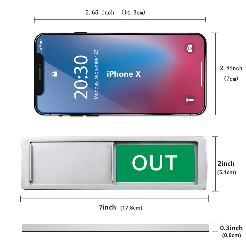 In or Out Sign,In Out Door Signs for Office Door,Slider