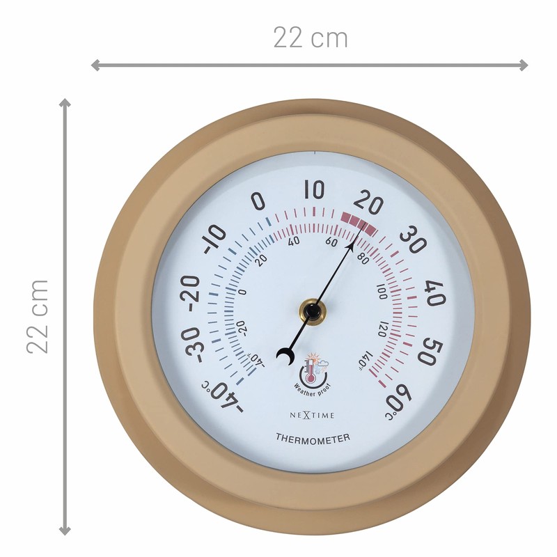 Outdoor Thermometer - Ø22CM - Metal - Brown "Lily"