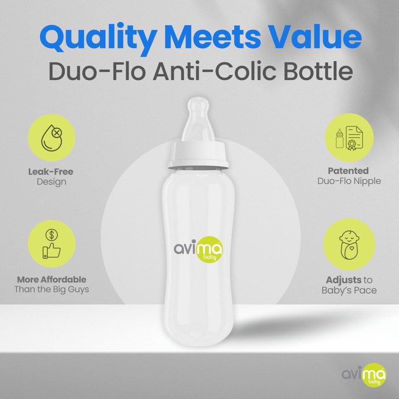 Avima 10 oz Anti Colic Baby Bottle Set - Medium