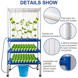 LAPOND Hydroponics Plant Climbing Frame with Climbing Rope,Plant Trellis for Climbing Plants Outdoor,Detachable Garden Trellis for Vine Plants