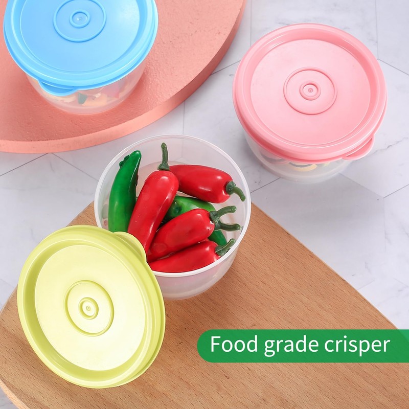 Reusable Plastic Food Storage Containers, 6 Pcs 5.4 OZ Salad