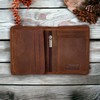 MORUCHA Small Genuine Distressed Leather Wallet for Men - Bifold