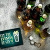 Gin Metal Sign with Alcohol Motif and Saying: Let the