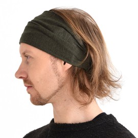 Casualbox | Linen Yoga Head Band Bandana Natural Elastic Hairband Sports Fashion Wrap Khaki(Size: One Size)