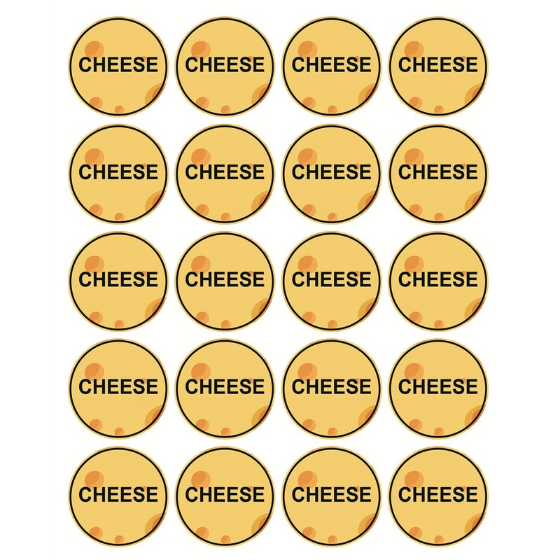 Cheese Sticker, 1inch 500pcs Round Cheese Food Packaging Stickers