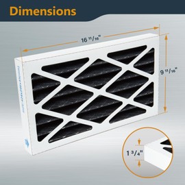 POWERTEC 5 Micron Activated Carbon Outer Air Filters for WEN 3410, POWERTEC AF4000/AF4001 & Shop Fox W1830 Air Filtration Systems for Workshop and Garage, Replacement for WEN AF9165C, 2PK (75094-P2)