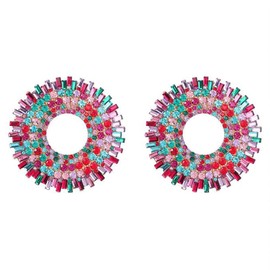 Octwine Color Earrings for Women Statement Rhinestone Earrings Color Crystal Earrings Studs Shiny Bar Party Prom Jewelry for Women and Girls(Colorful)