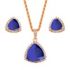 LMDPRAJAPATIS Certified Blue Sapphire Necklace & Earring Set For Women