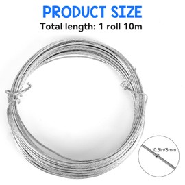 Picture Hanging Wire, 33 Feet (10m) Braided Picture Wire Heavy Metal Wire for Photo Frame Picture Mirror Artwork Hanging Supports up to 30lbs