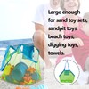 ZoeTekway Große Sandspielzeug-Netztasche, Sandspielzeugtasche, Strandtasche, Aufbewahrungstasche für Strandspielzeug, Outdoor-Strandurlaub-Reinigungstasche