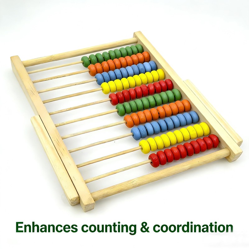 MAGIKON Wooden Counting Number Frame, 10 Rows Abacus for Learning
