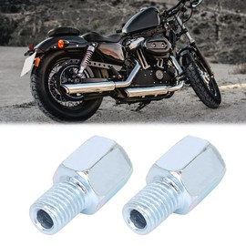 F FIERCE CYCLE 2pcs 10mm LH to 10mm RH Rearview Mirrors Reverse Adapter Screws Bolt Accessories Silver Tone for Motorcycle Bike
