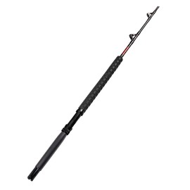 Fiblink Saltwater Fishing Trolling Rod 1-Piece Heavy Duty Roller Rod Conventional Boat Fishing Pole with Roller Guides (50-80lb,5'6")