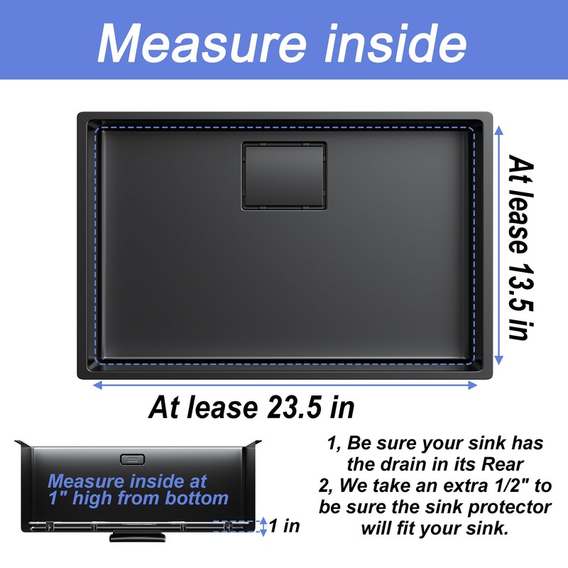 Large Stainless Steel Sink Grate 23" X 13",Sink Protector for