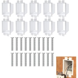 10 Pcs BE1 Electrical Outlet Box Extenders with 20PCS Screws, (1-Gang) Electrical Power Single Gang Box Extender Electric(White)