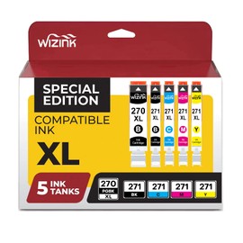 PGI 270XL CLI 271XL 5 Color Value combo pack XL Ink Cartridge Compatible for canon 270 271 ink cartridges use with MG7720 TS9020 TS6020 MG6821 MG6820 (PGBK, Black, Cyan, Magenta, Yellow)
