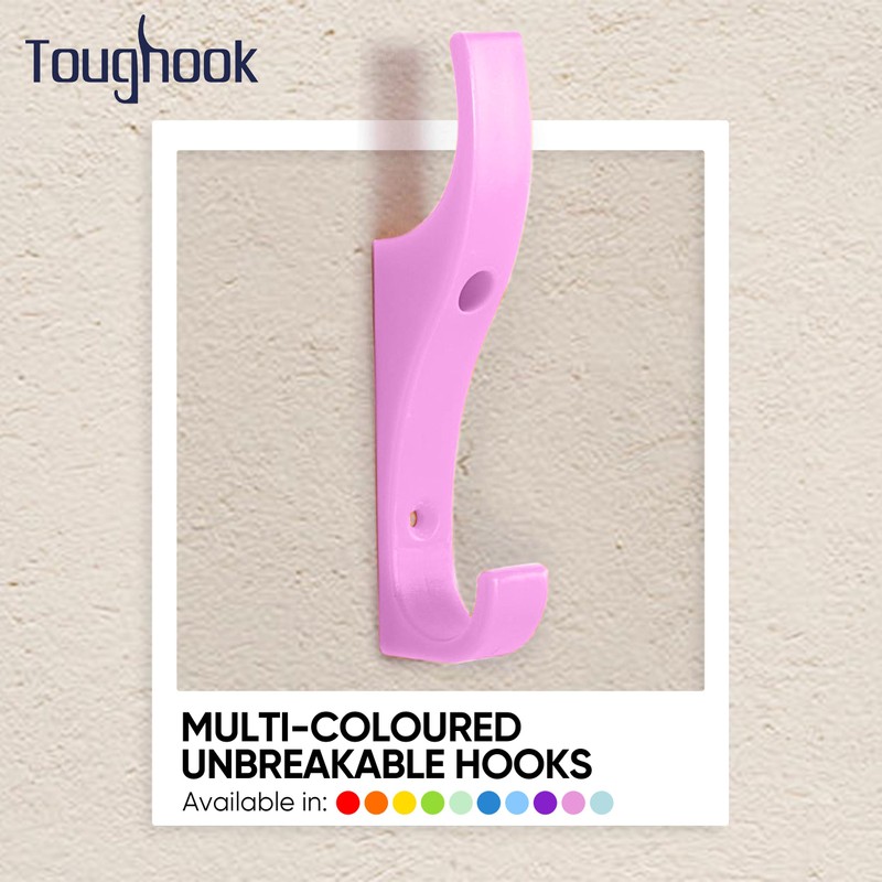 Toughook Original Unbreakable Hooks 10 Pack (Pink) Tough Heavy Duty