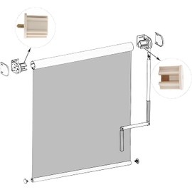 Sunshade 38mm top Tube Clutch Plug Blind Plate Rolling Support, Used for Coolaroo External Roller Blinds, Outdoor Blinds, Indoor and Outdoor Roller Blinds. (Beige)