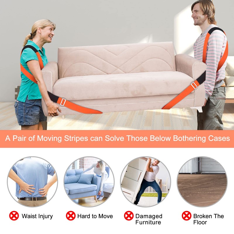 Moving Straps,2-Person Lifting and Moving System Adjustable Shoulder Lifting for