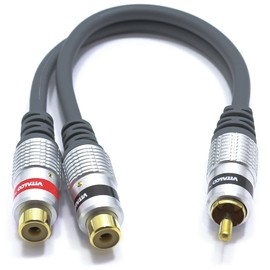 VITALCO RCA to 2x RCA Audio Y Adapter 1 RCA Male to Two RCA Female Subwoofer Coaxial Y Cable Splitter