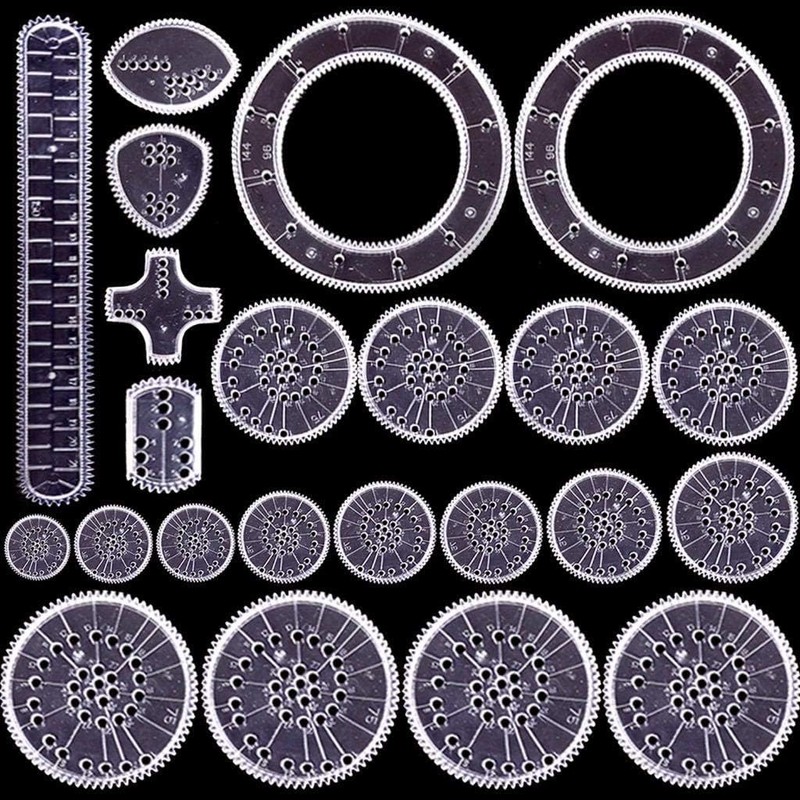 23 Piece Art Set for Stunning Geometric Designs with 6