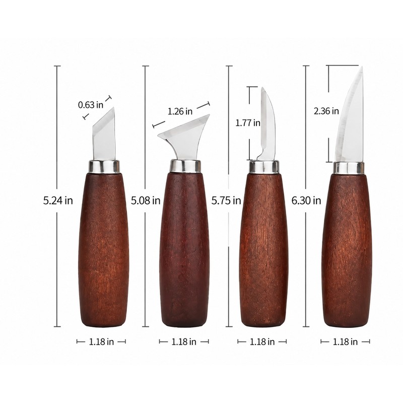 Wood Carving Tool Set for DIY Woodworking Projects – 4-Piece
