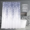 Popkozzi Blue Dots Shower Curtain Set White Waterproof Washable Weighted