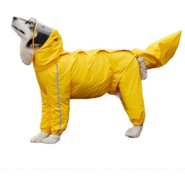Dog Raincoat Lightweight Dog Rain Jacket Hoodies Waterproof Large Dog Rain Poncho for Medium Large Dog (Yellow, 8XL)
