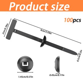 100pcs Cable Tie Buckle, Heavy Duty Zip Ties with Self-Locking Design, Universal Cable Tie Holder for Car Repairs, DIY Projects, Cable Management, Gardening Tool Bundling