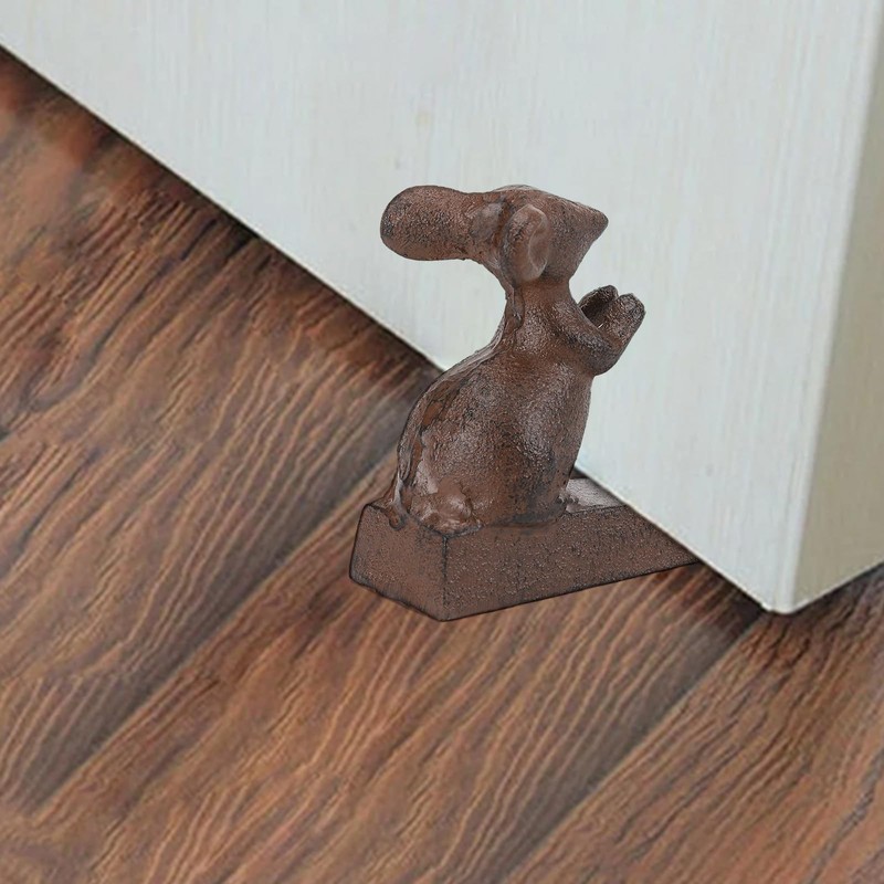 STCREE TQGJST85 Cast Iron Mouse Doorstop Heavy Duty Wedge Rustic