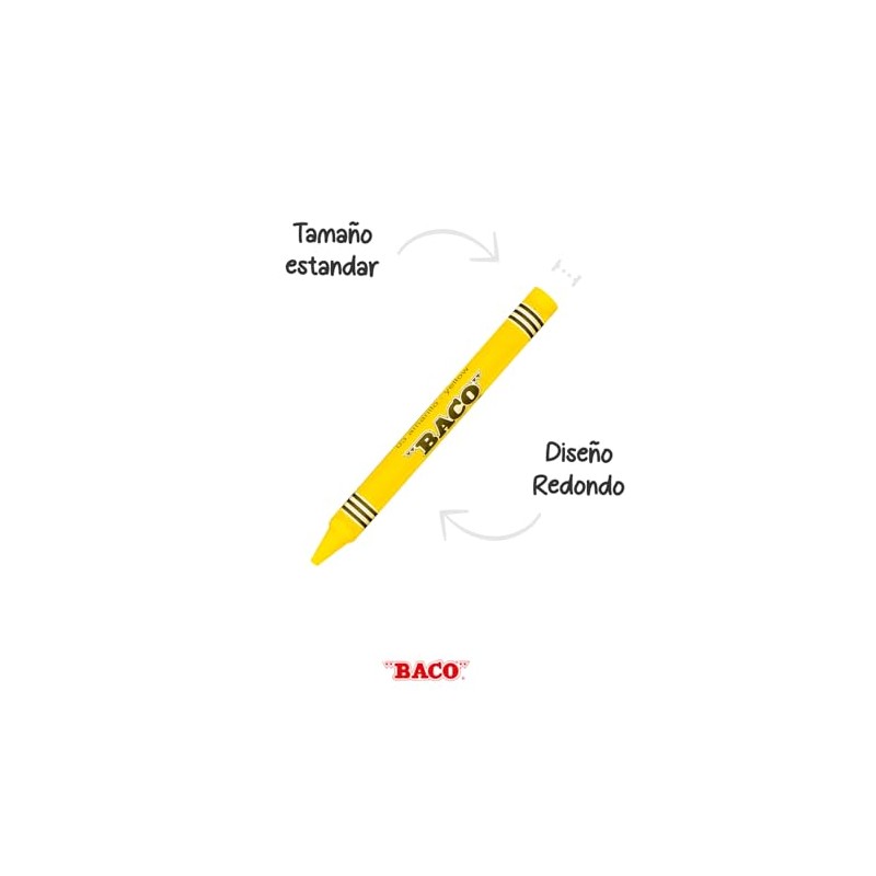 Baco | Crayones Redondos Tamaño Estándar - Caja con 24