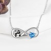 DAYLINLOVE Panda Necklace 925 Sterling Silver Blue Heart Zircon Infinity