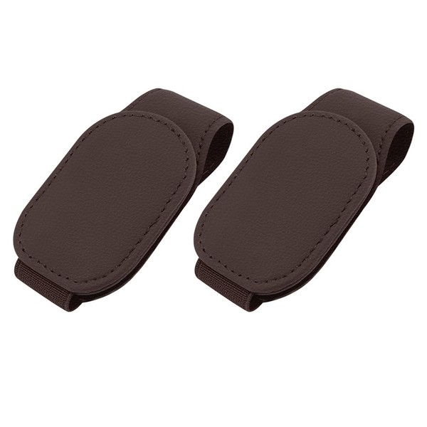 AVERZELLA 2-Packs Leather Sunglasses Holders for Car Sun Visor, Magnetic