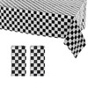 2pcs 137 x 274cm Black White Checkered PVC Table Cloth