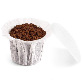 K cup Coffee Paper Filters with Lid Disposable for Reusable K Cup Filters, Disposable Keurig K Cup Filters, Fits All Keurig Single Serve Filter Brands (300, With Lid)