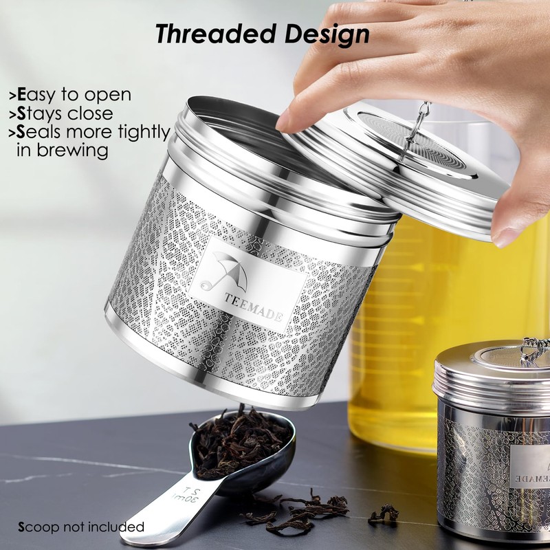 TEEMADE 2 Packs Extra Large Tea Filters for Loose Leaf