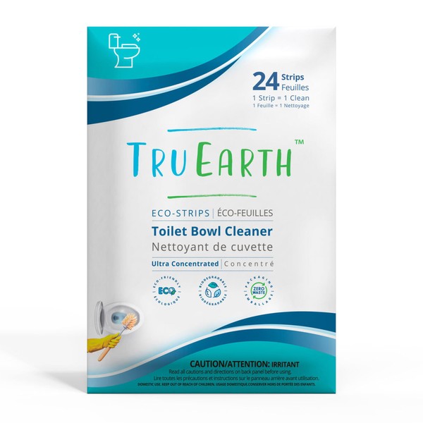 Tru Earth Toilet Bowl Cleaner Eco-Strips | Plastic-Free, Septic-Safe Cleaning Strips | Readily Biodegradable and Easy to Use | 24 Strips