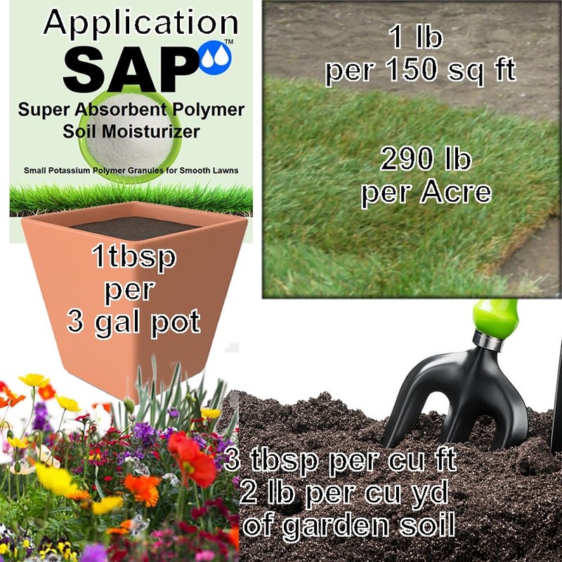 Soil Moist SAP Super Absorbent Polymer Soil Amendment and Water