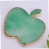 Minkissy 1pc Light Green Resin Manicure Palette Agate Gold Brim