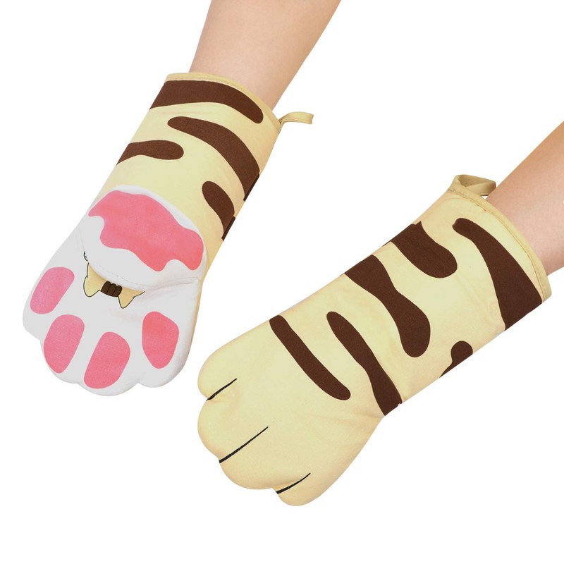 Mittens Potholder Cat Oven Mitts Baking Gloves 1 Pair Heat