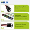 FILN 3Pcs 19mm Latching LED Push Button Switch IP67 20A