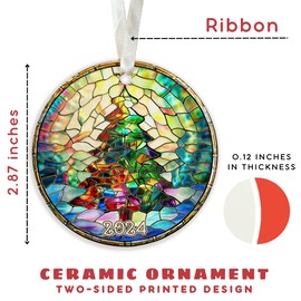 Christmas Ornaments 2024 - Christmas Tree Ornaments, Funny Christmas Ornaments - Xmas Tree Ornaments - Funny Ornaments for Christmas Tree - 2024 Christmas Ornament Gifts - Ceramic Christmas Ornament