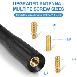 KSaAuto Antena de coche de 8 pulgadas estilo cohete para GM Chevy Silverado 1500 2500 3500 HD Avalanche Traverse Equinox GMC Sierra 1500 2500 3500 Denali Heavy Duty Acadia Terrain Accesorios de coche (con 3 tornillos)