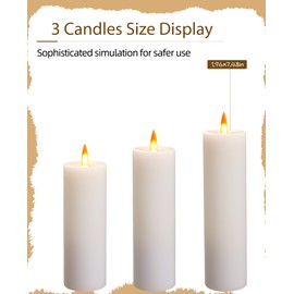 Da by Da by LED-Kerze, analoges Flammen-Kerzenlicht, batteriebetriebenes Kerzenlicht, Fernbedienungs-Timer-Funktion, echtes Wachs. 3er-Set.